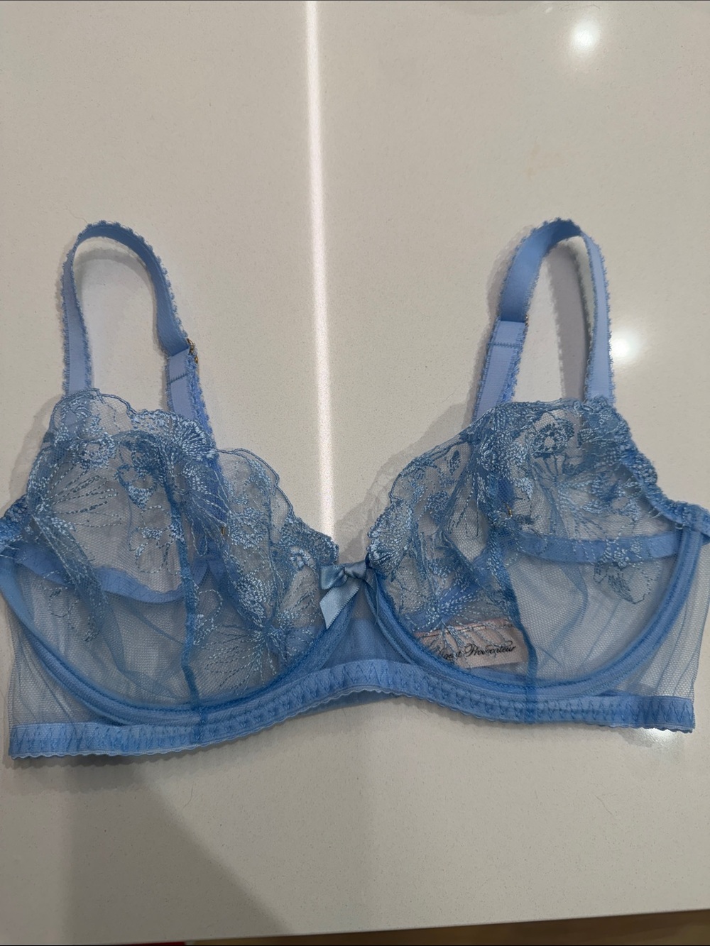 Agent Provocateur NWOT Jayce Plunge Underwired Bra Baby Blue Size 32E - Picture 2 of 8